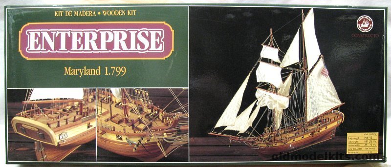 Constructo 1/51 US Navy Baltimore Schooner Enterprise 1799 - Wood and Metal Plank-On-Frame Ship Kit, 80822 plastic model kit